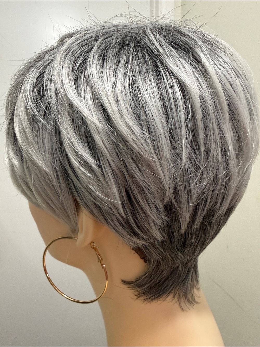 HAIR Pixie Cut with Bangs Free Part Silver/Gray/White - Picture 8 of 14